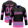 Personalized Black & Pink Solid Colour Hockey Jersey