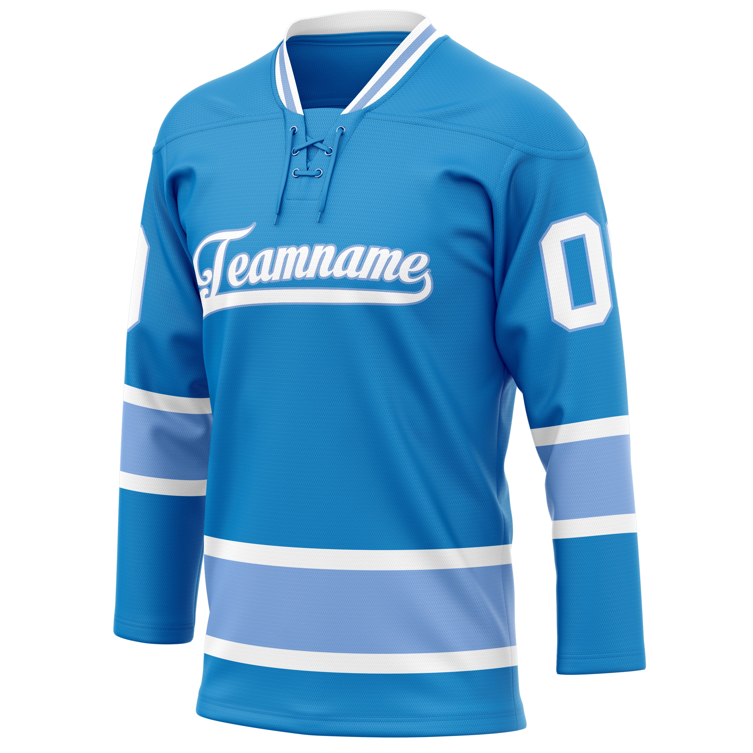 Personalized Blue & Light Blue Solid Colour Hockey Jersey