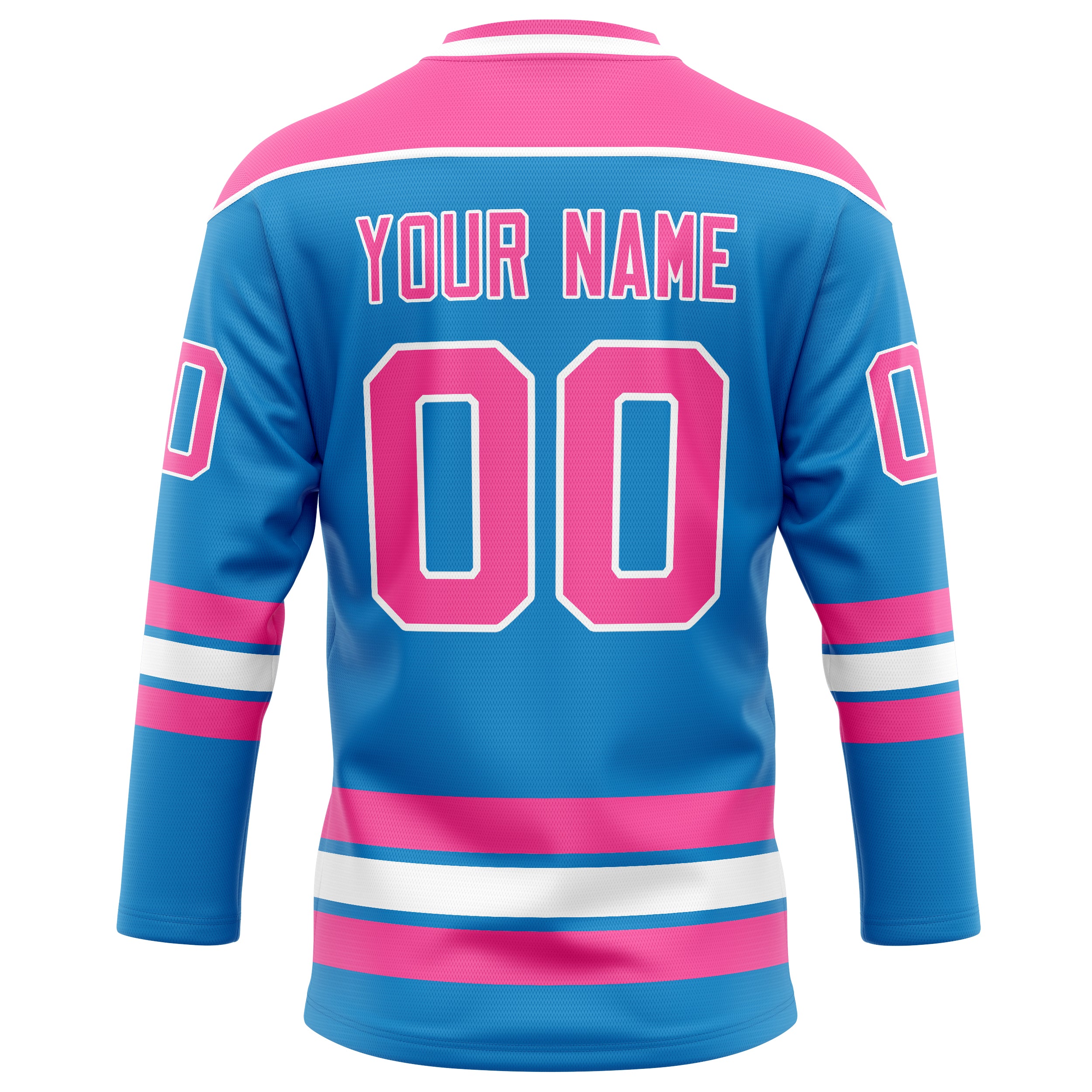 Personalized Blue & Pink Solid Colour Hockey Jersey