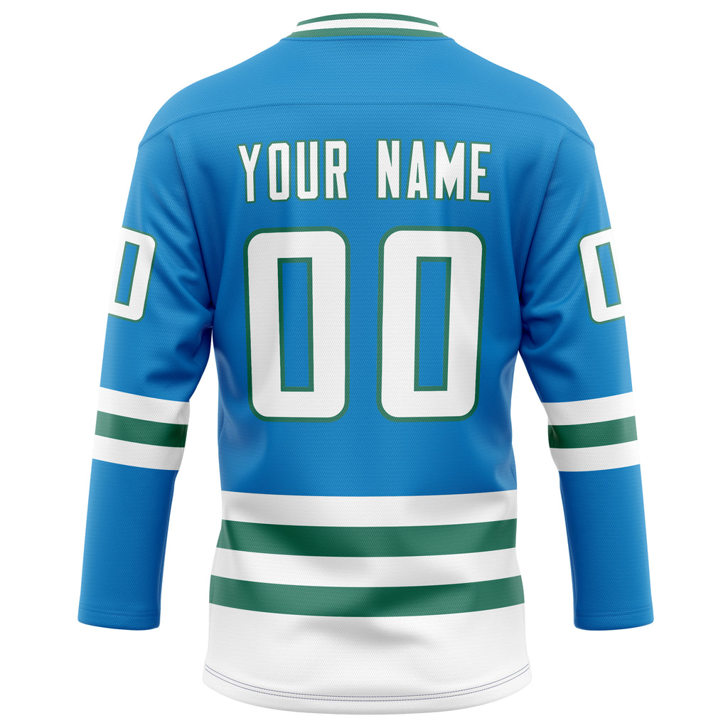 Personalized Blue & Kelly Green Solid Colour Hockey Jersey