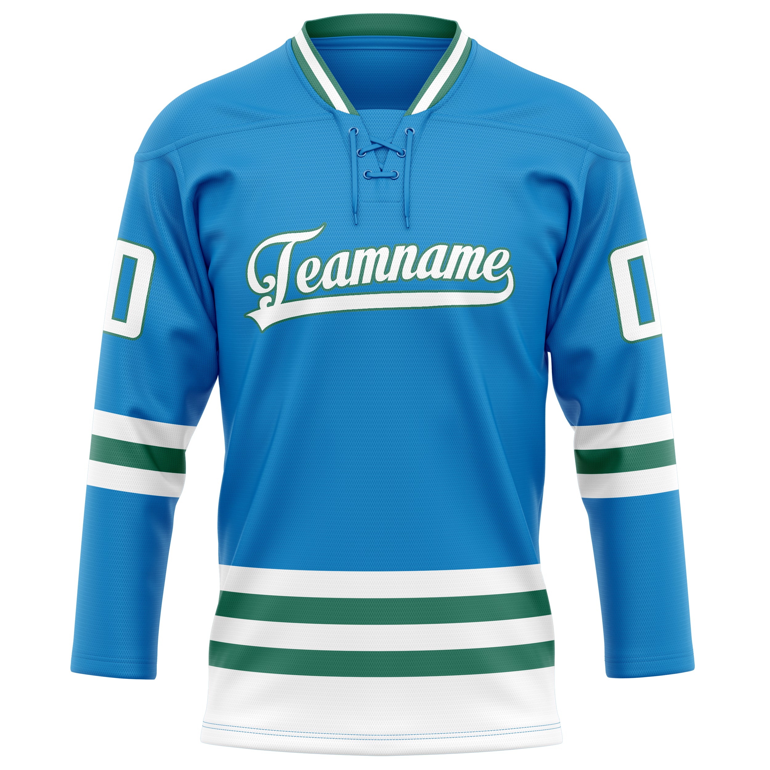 Personalized Blue & Kelly Green Solid Colour Hockey Jersey