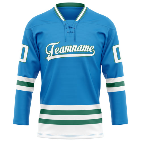 Personalized Blue & Kelly Green Solid Colour Hockey Jersey