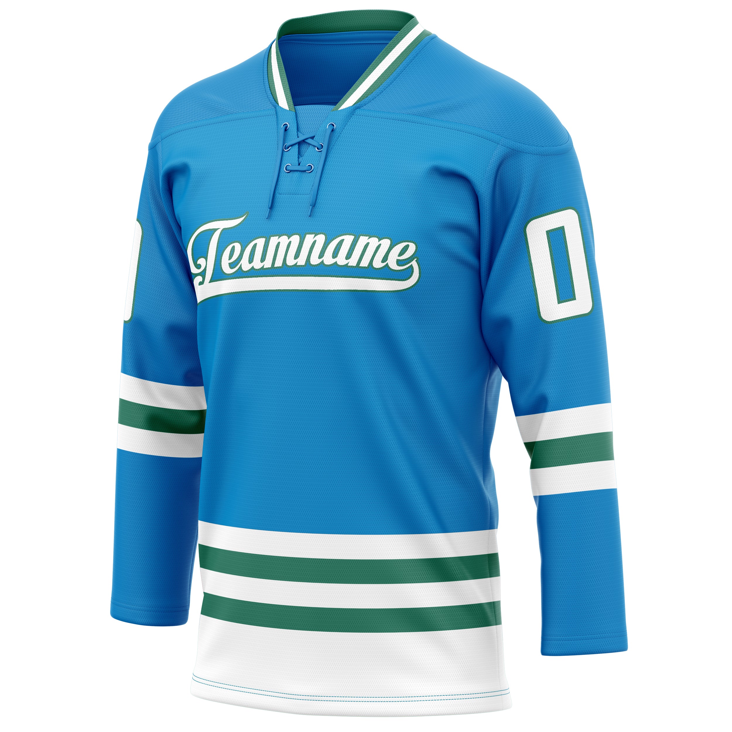 Personalized Blue & Kelly Green Solid Colour Hockey Jersey