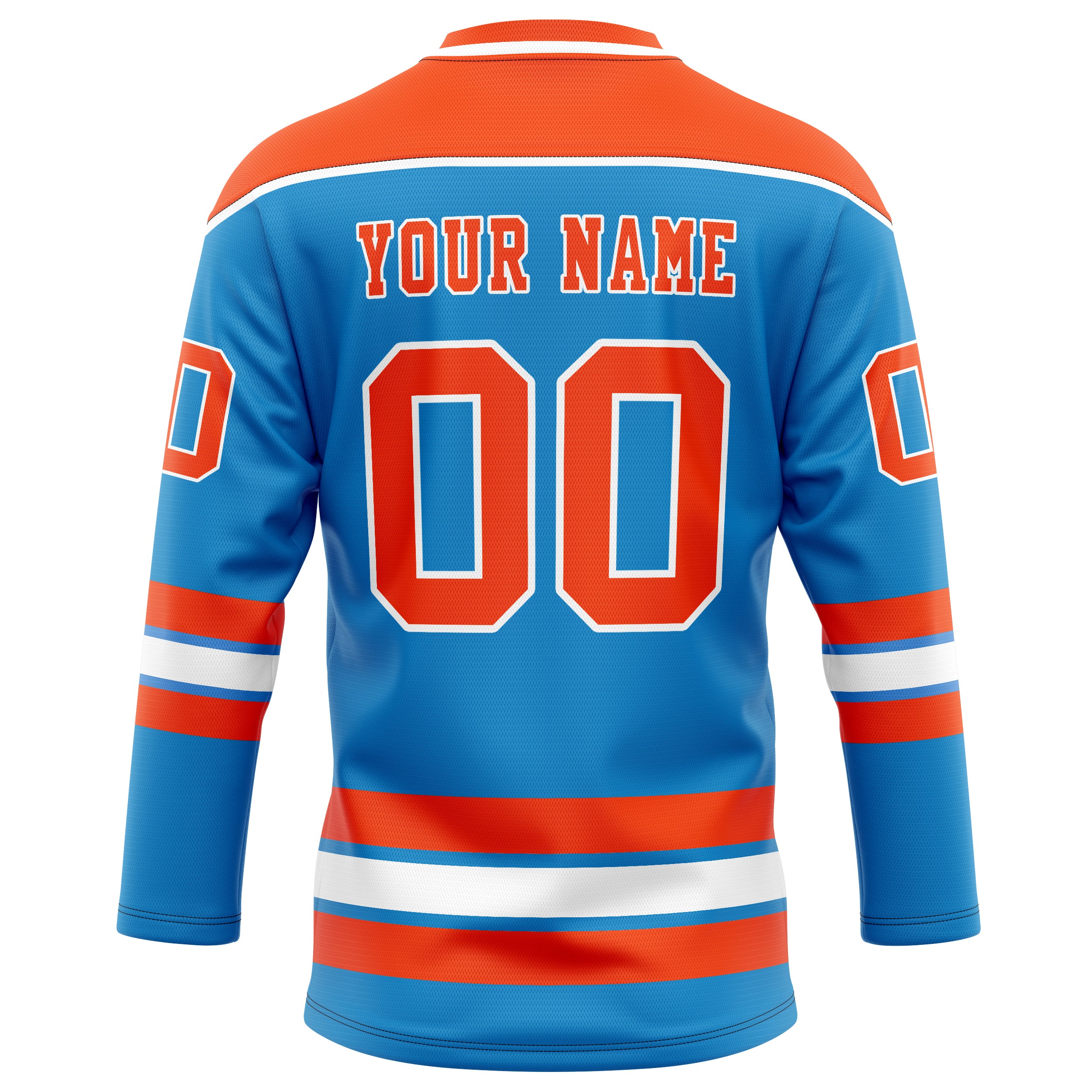 Personalized Blue & Orange Solid Colour Hockey Jersey