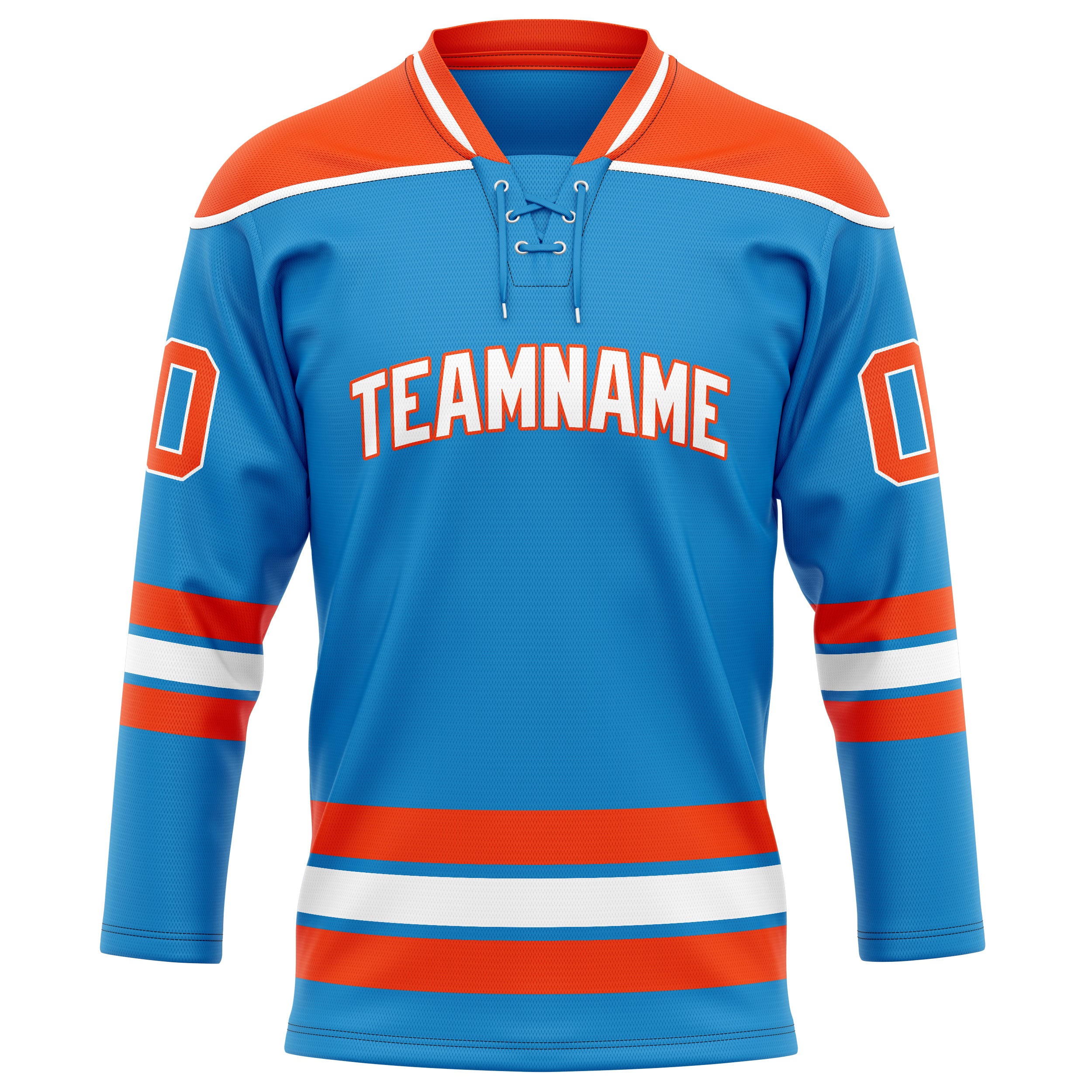 Personalized Blue & Orange Solid Colour Hockey Jersey