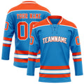 Personalized Blue & Orange Solid Colour Hockey Jersey