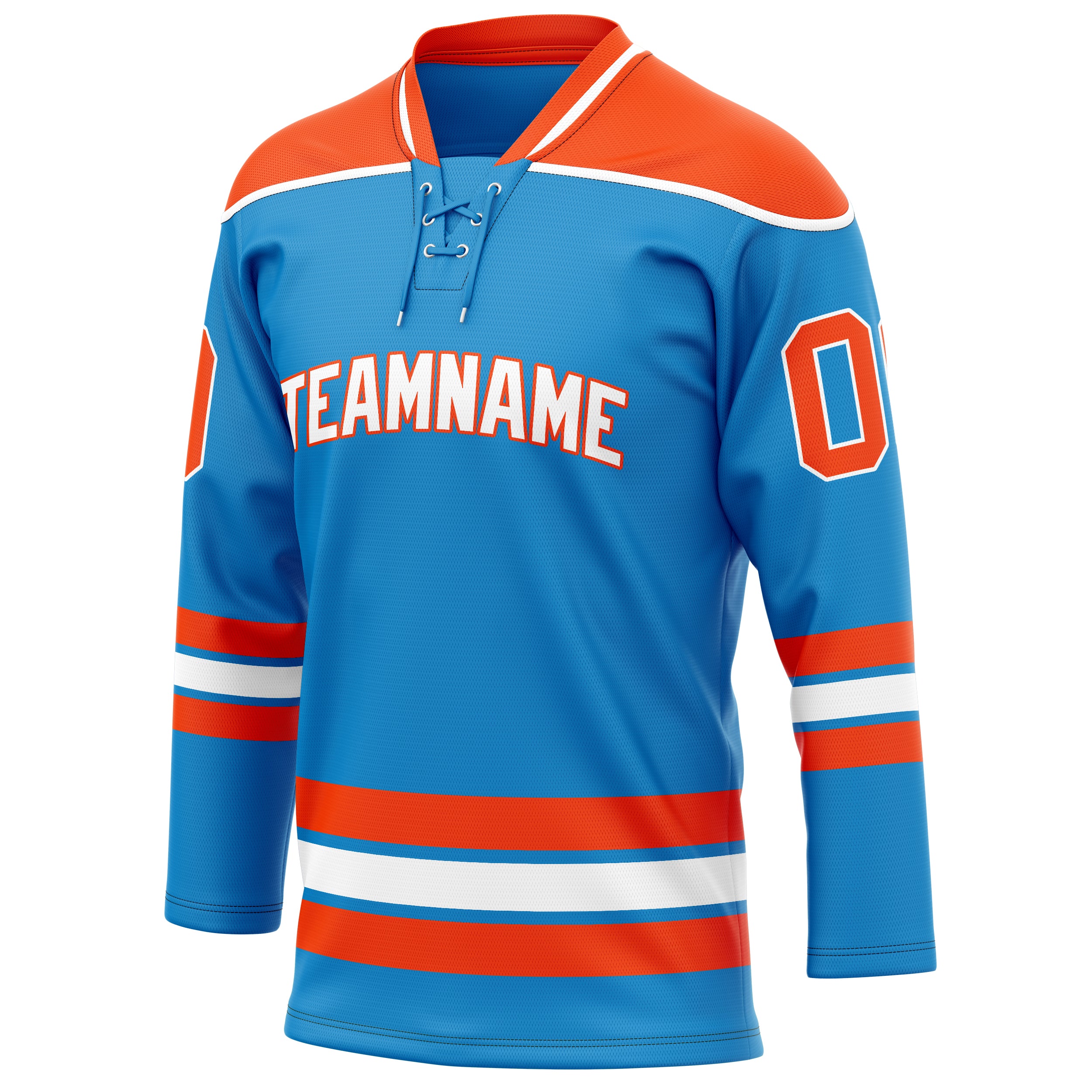 Personalized Blue & Orange Solid Colour Hockey Jersey