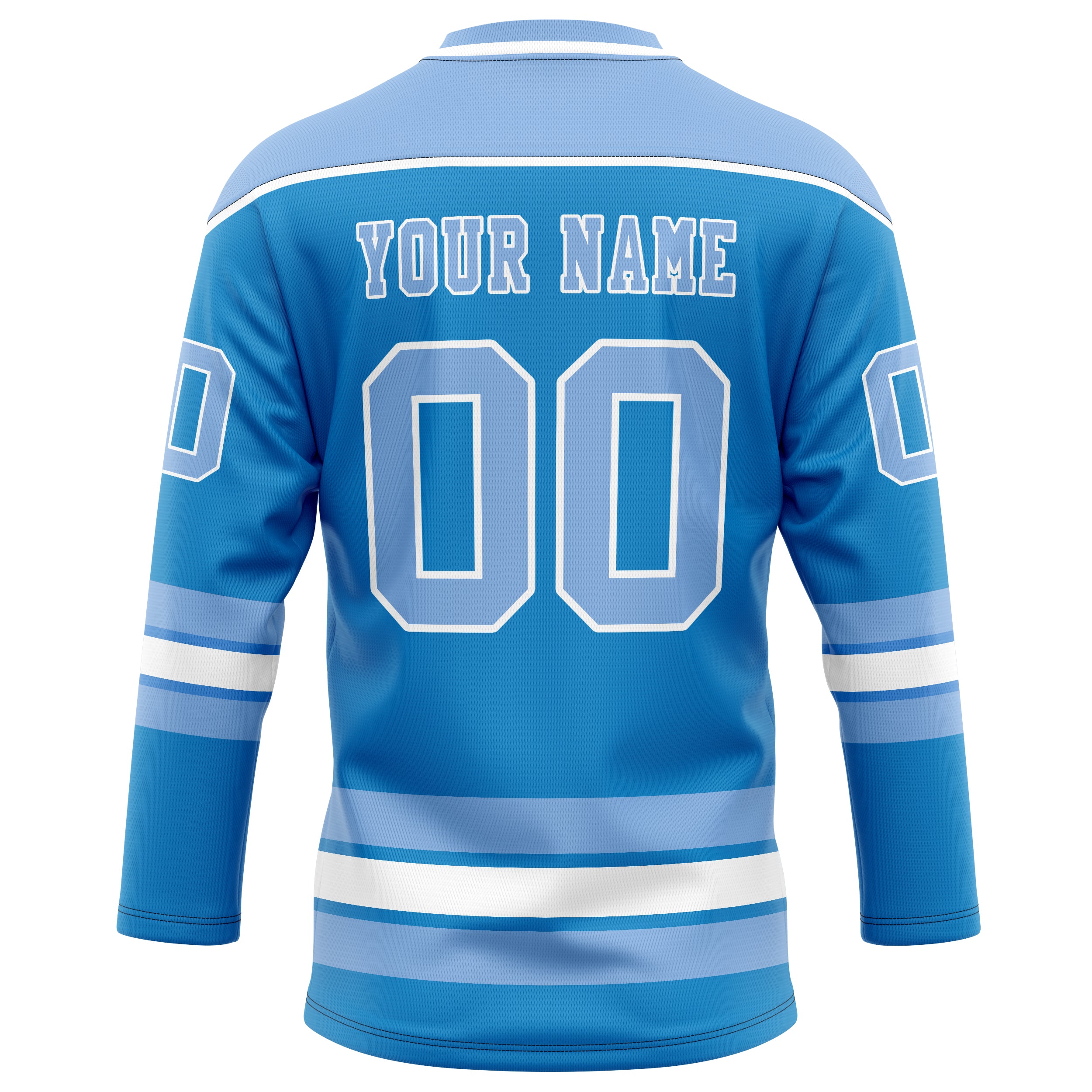 Personalized Blue & Light Blue Solid Colour Hockey Jersey