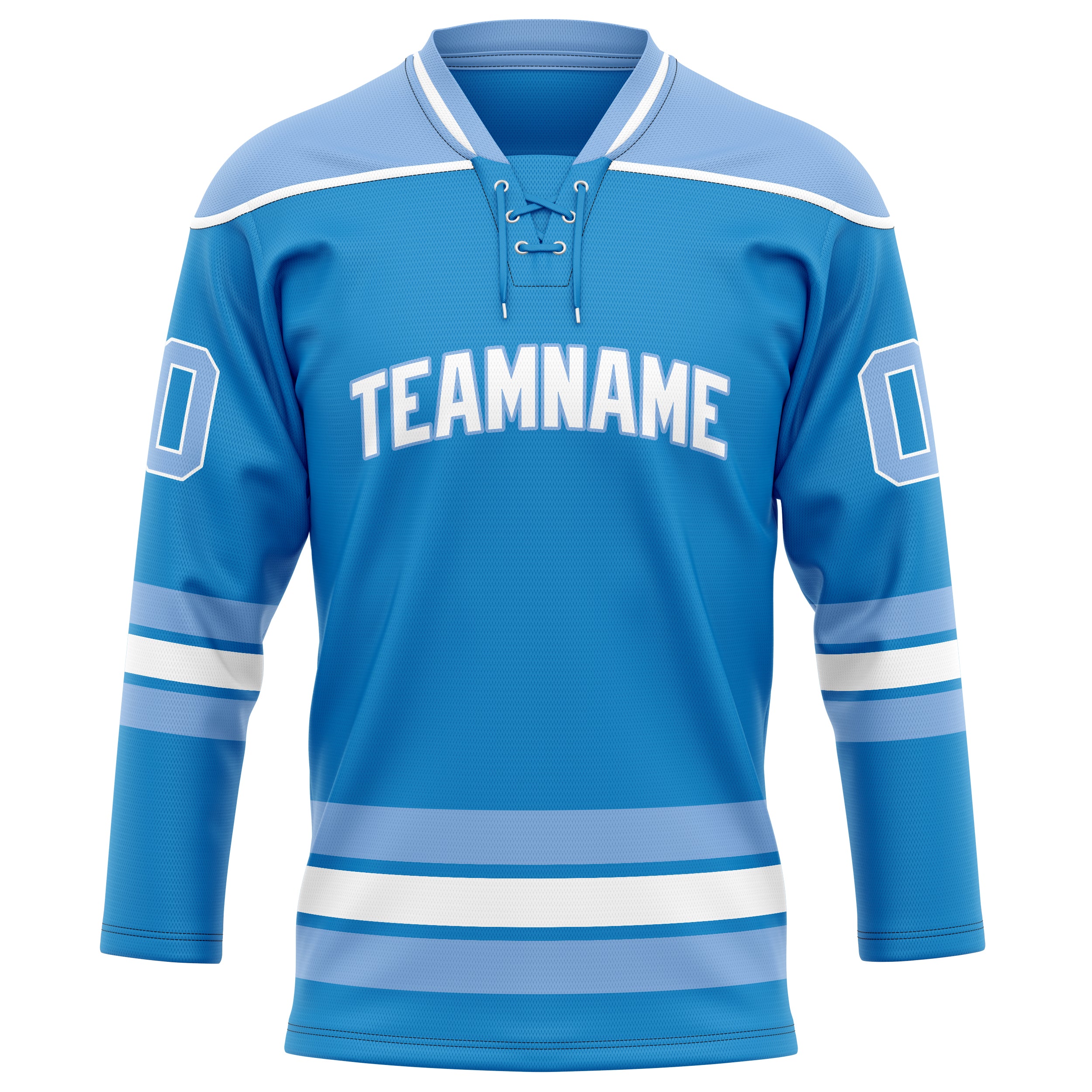 Personalized Blue & Light Blue Solid Colour Hockey Jersey