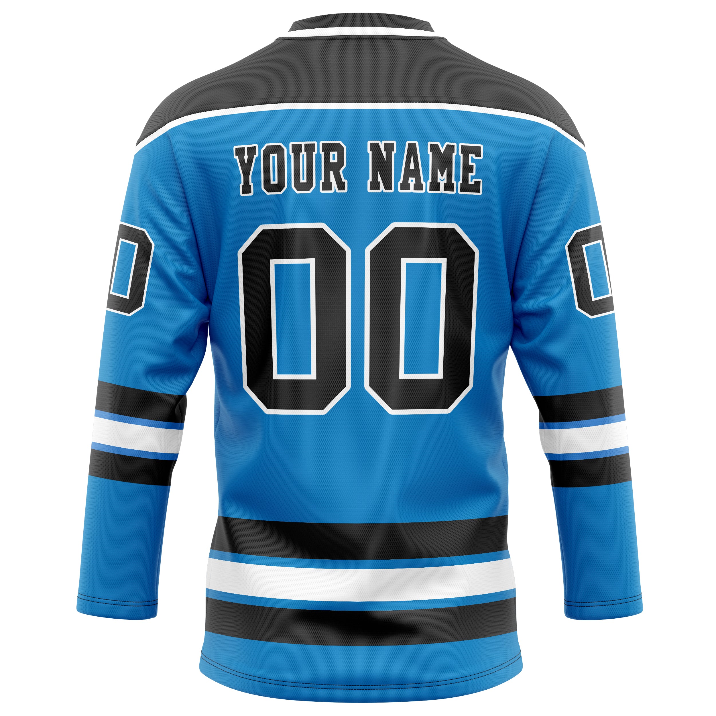 Personalized Blue & Black Solid Colour Hockey Jersey