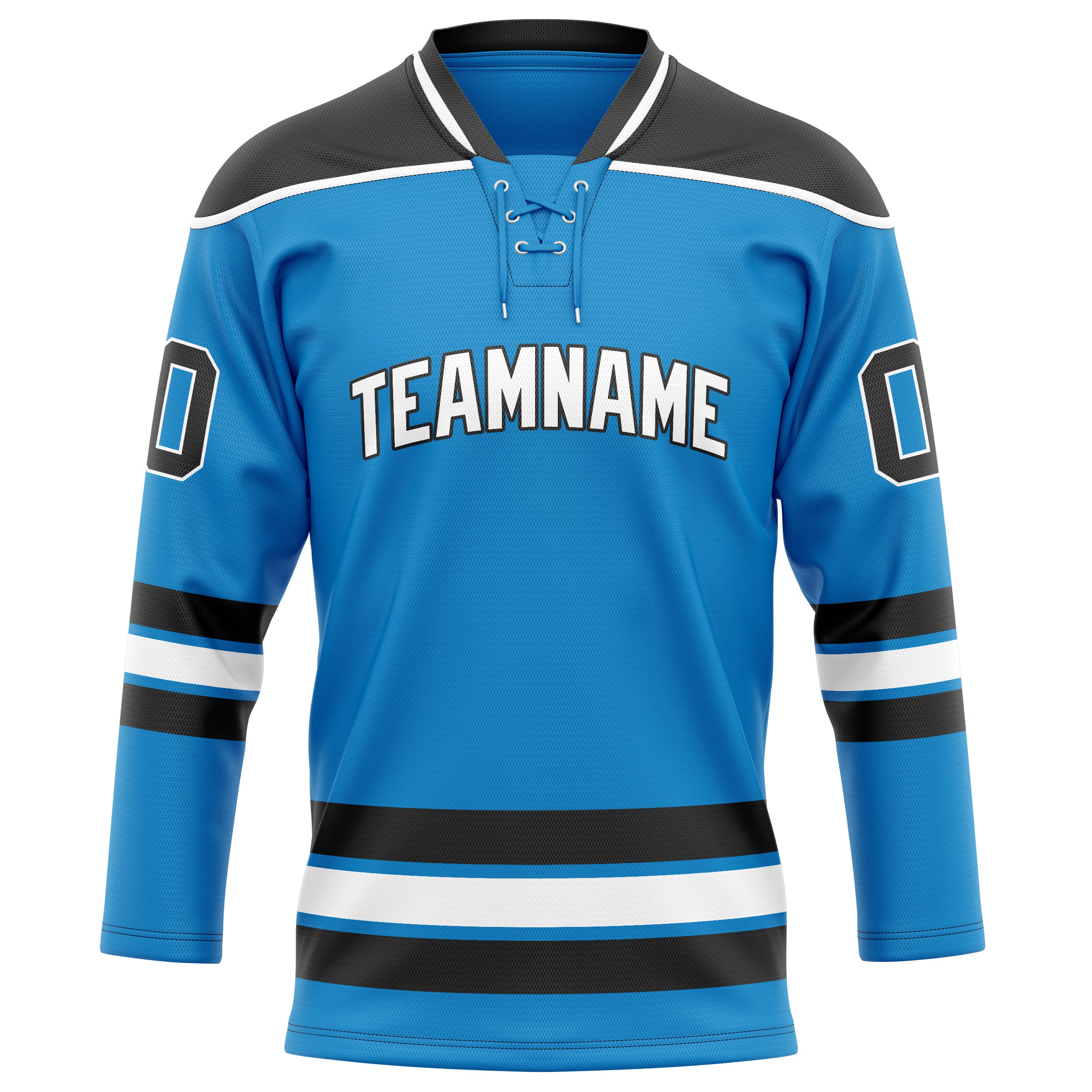 Personalized Blue & Black Solid Colour Hockey Jersey