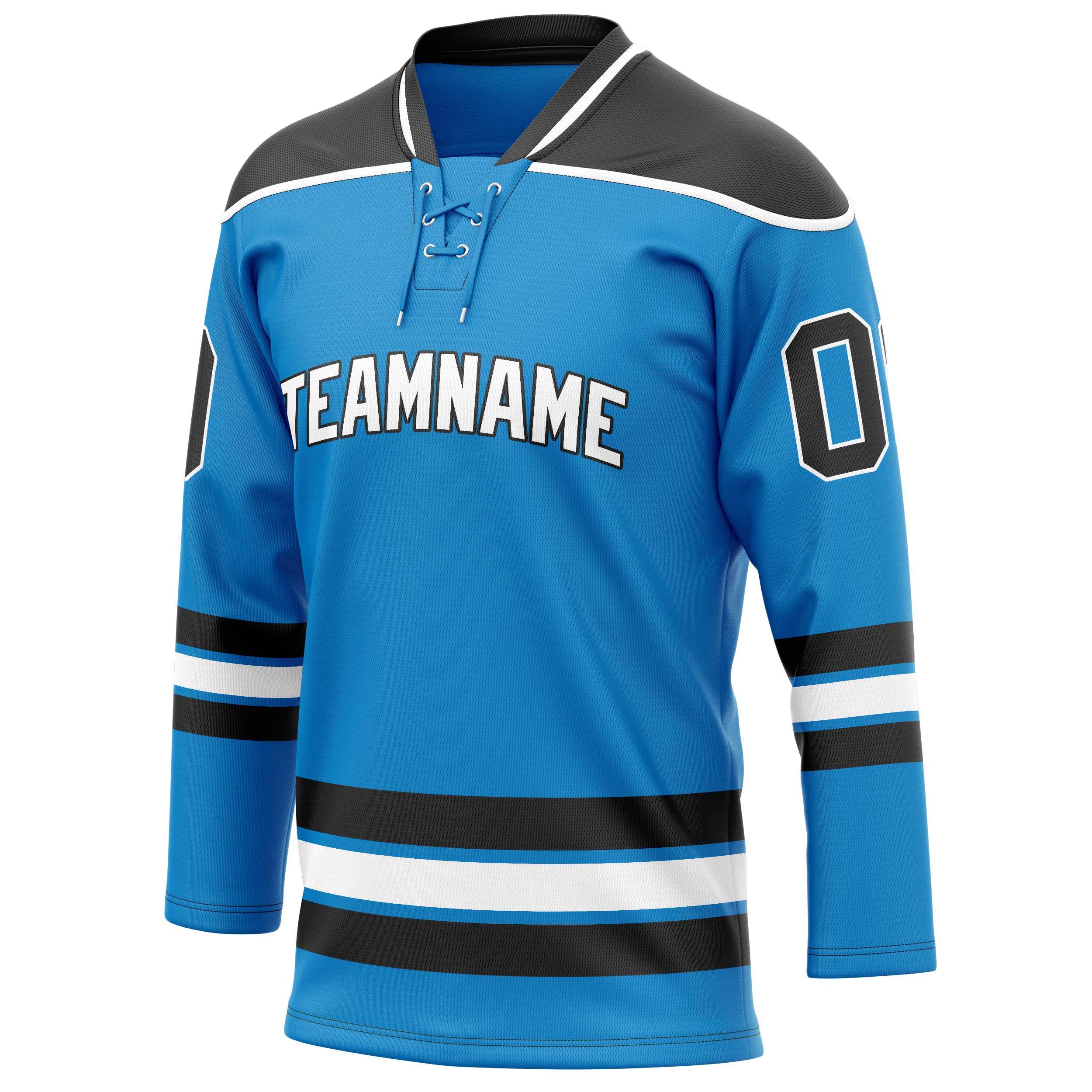 Personalized Blue & Black Solid Colour Hockey Jersey