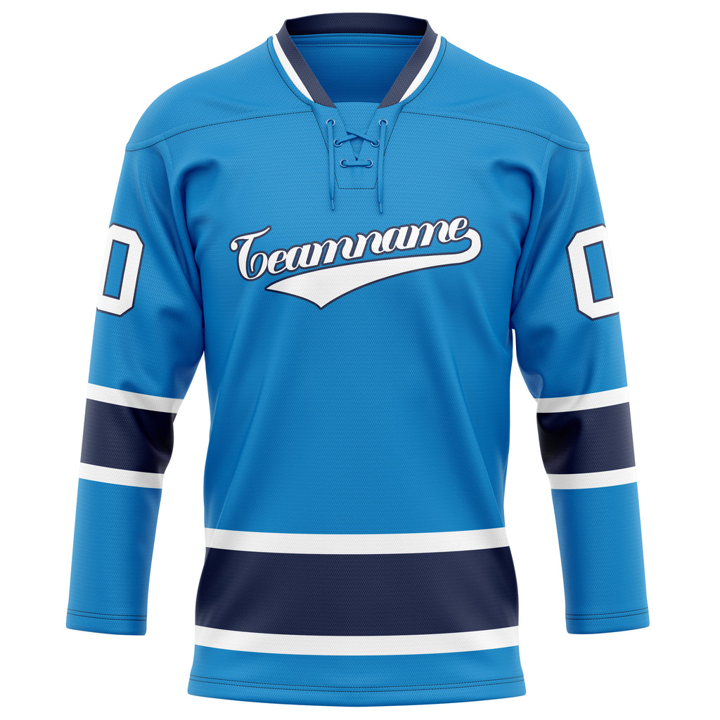 Personalized Blue & Navy Solid Colour Hockey Jersey