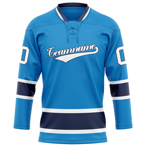 Personalized Blue & Navy Solid Colour Hockey Jersey