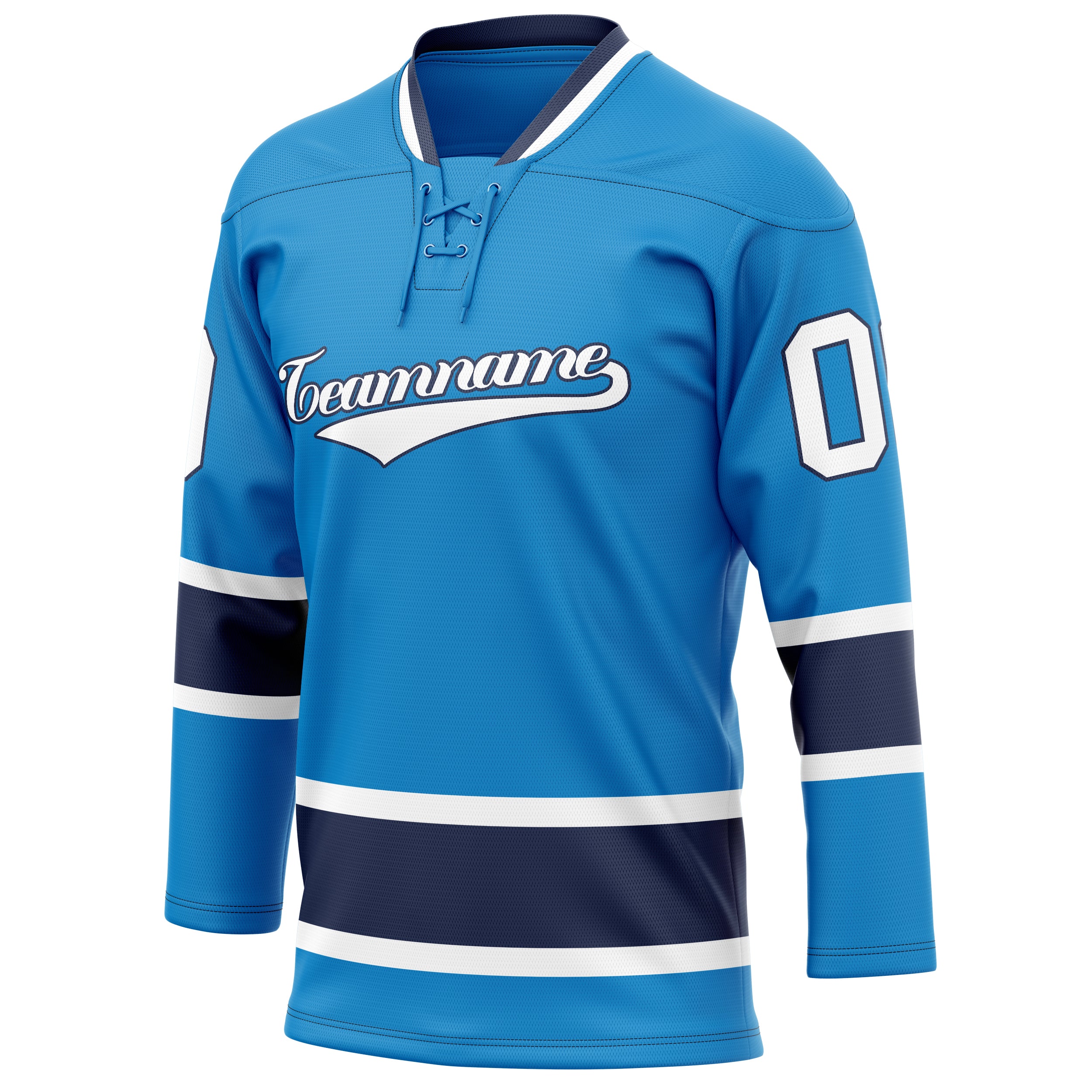 Personalized Blue & Navy Solid Colour Hockey Jersey