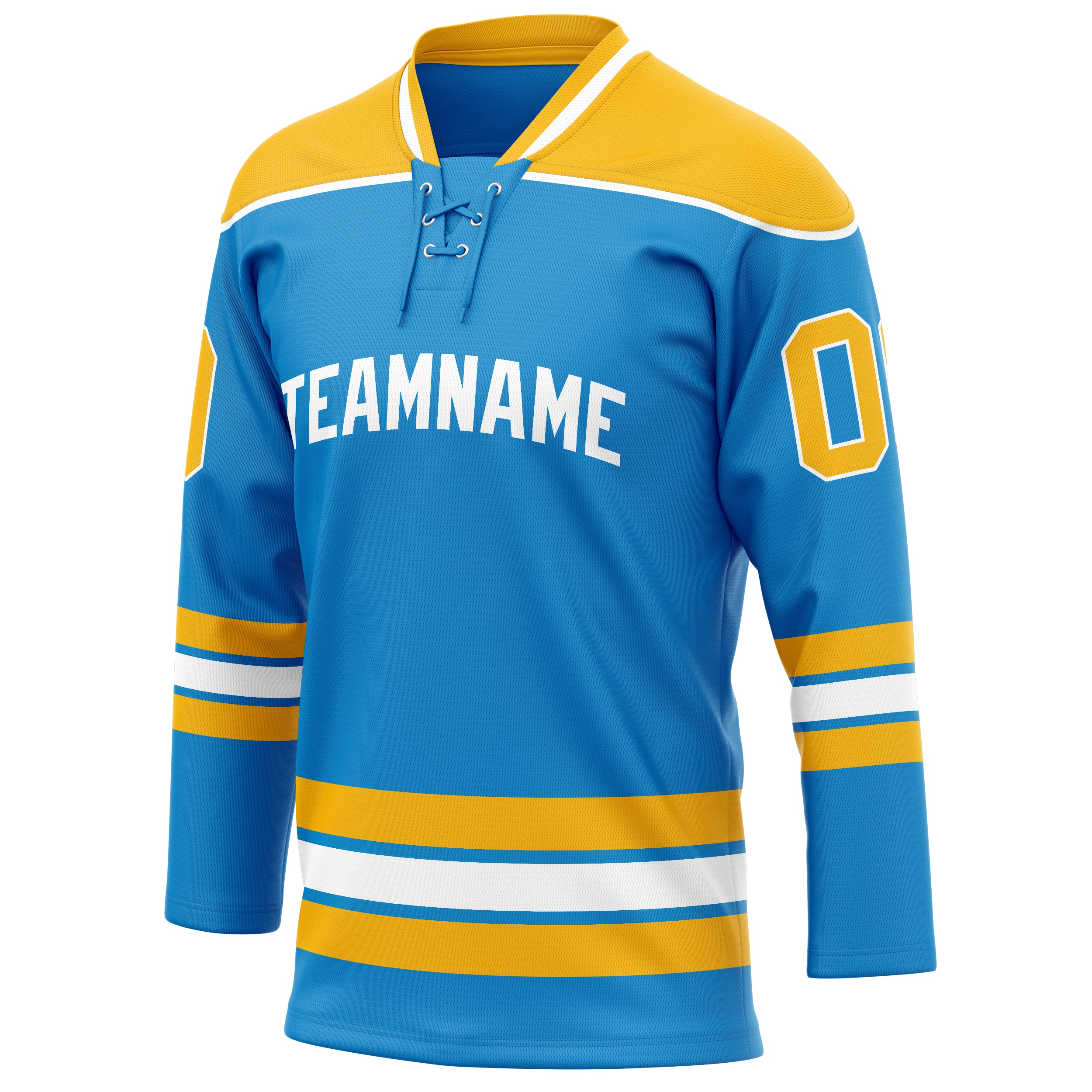 Personalized Blue & Gold Solid Colour Hockey Jersey