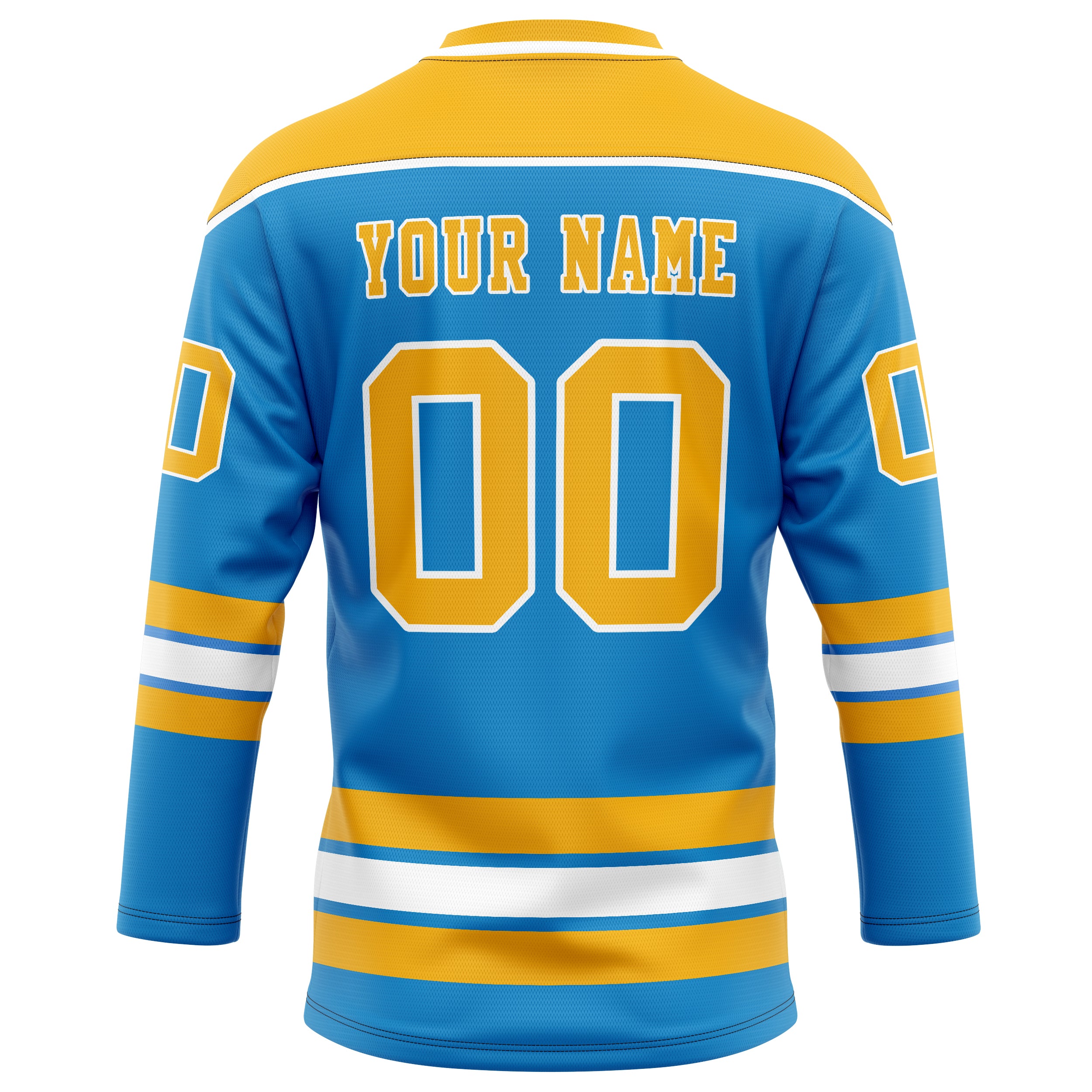 Personalized Blue & Gold Solid Colour Hockey Jersey