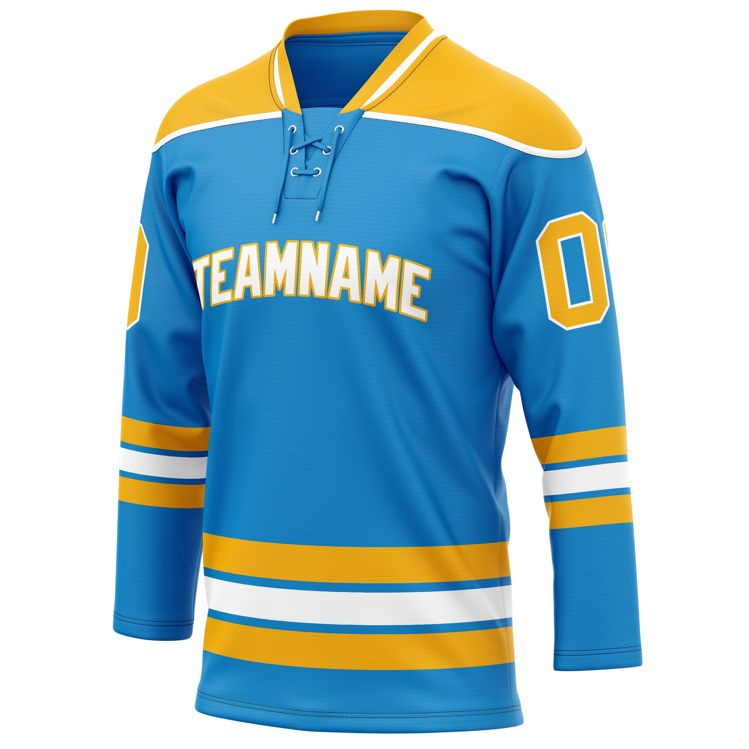 Personalized Blue & Gold Solid Colour Hockey Jersey