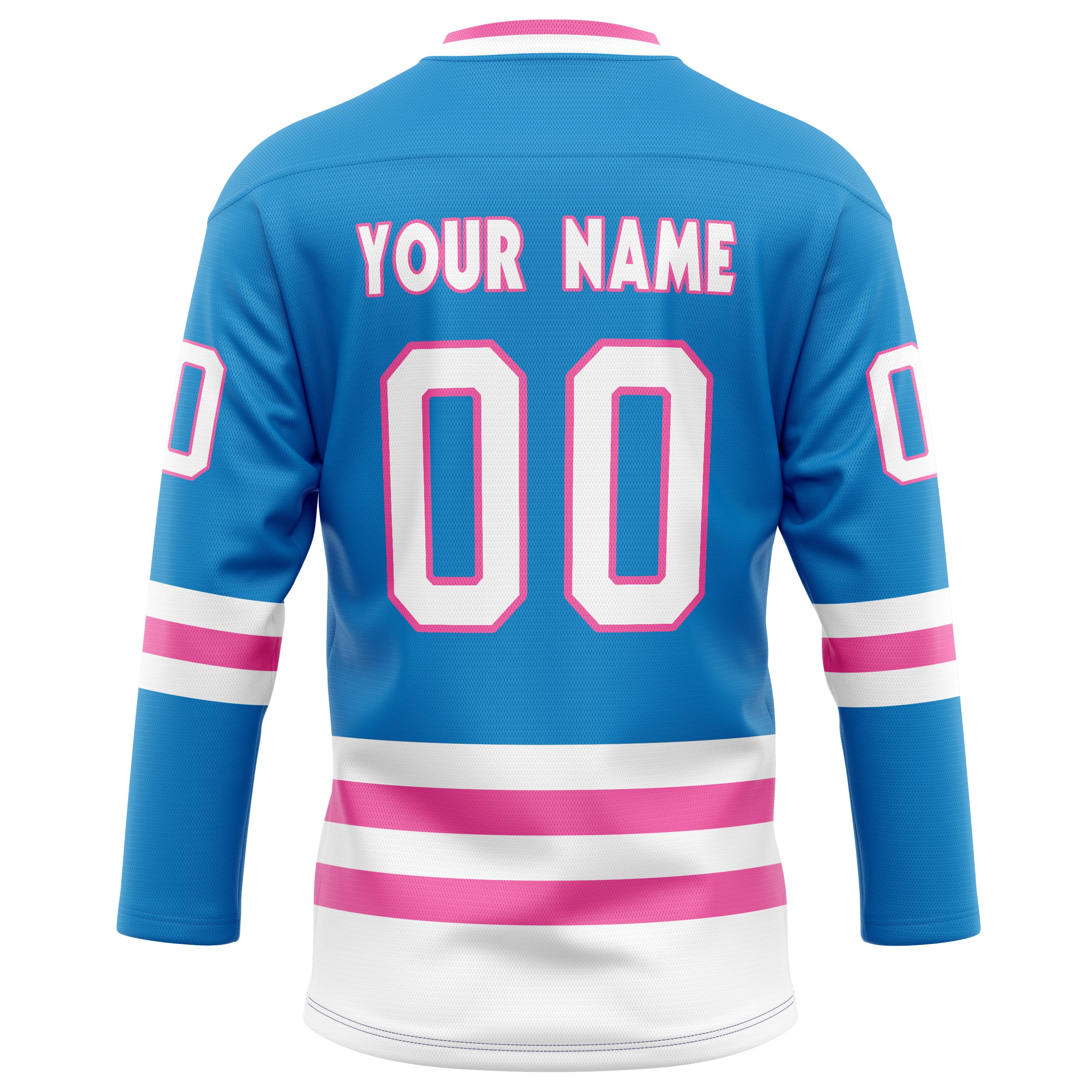 Personalized Blue & Pink Solid Colour Hockey Jersey
