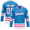 Personalized Blue & Pink Solid Colour Hockey Jersey