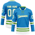 Personalized Blue & Neon Green Solid Colour Hockey Jersey