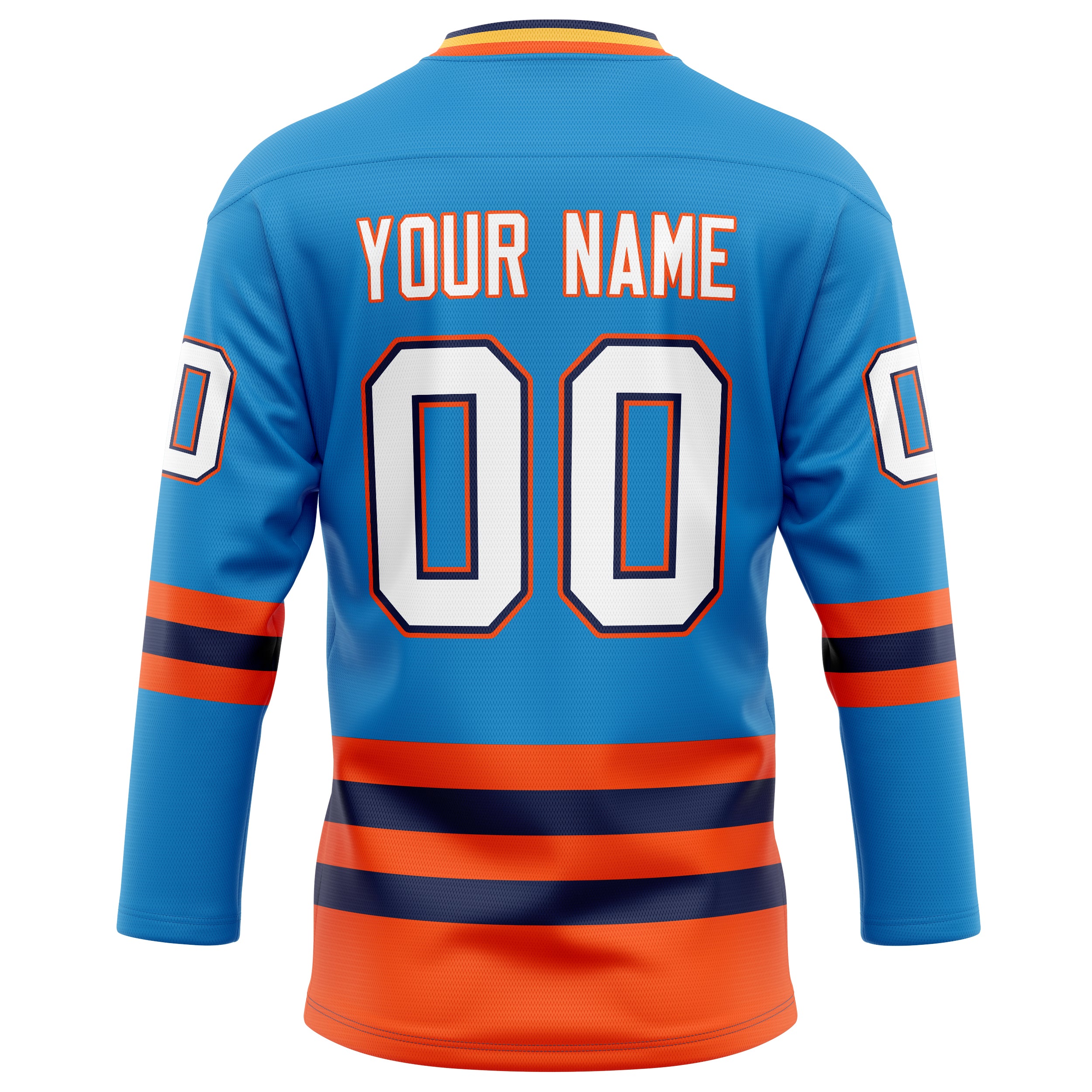 Personalized Blue & Orange Solid Colour Hockey Jersey