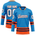 Personalized Blue & Orange Solid Colour Hockey Jersey