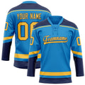 Personalized Blue & Gold Solid Colour Hockey Jersey