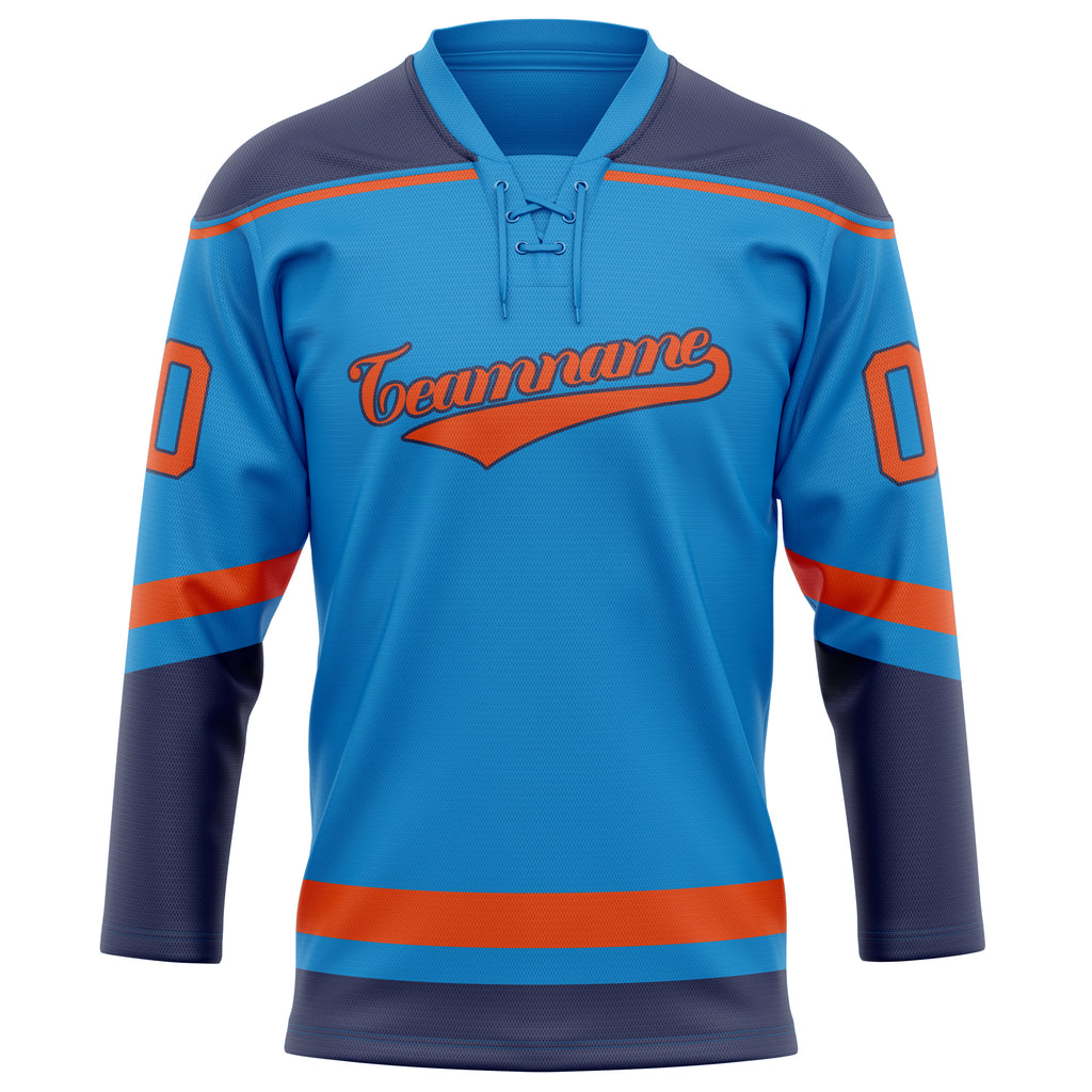 Personalized Blue & Red Solid Colour Hockey Jersey