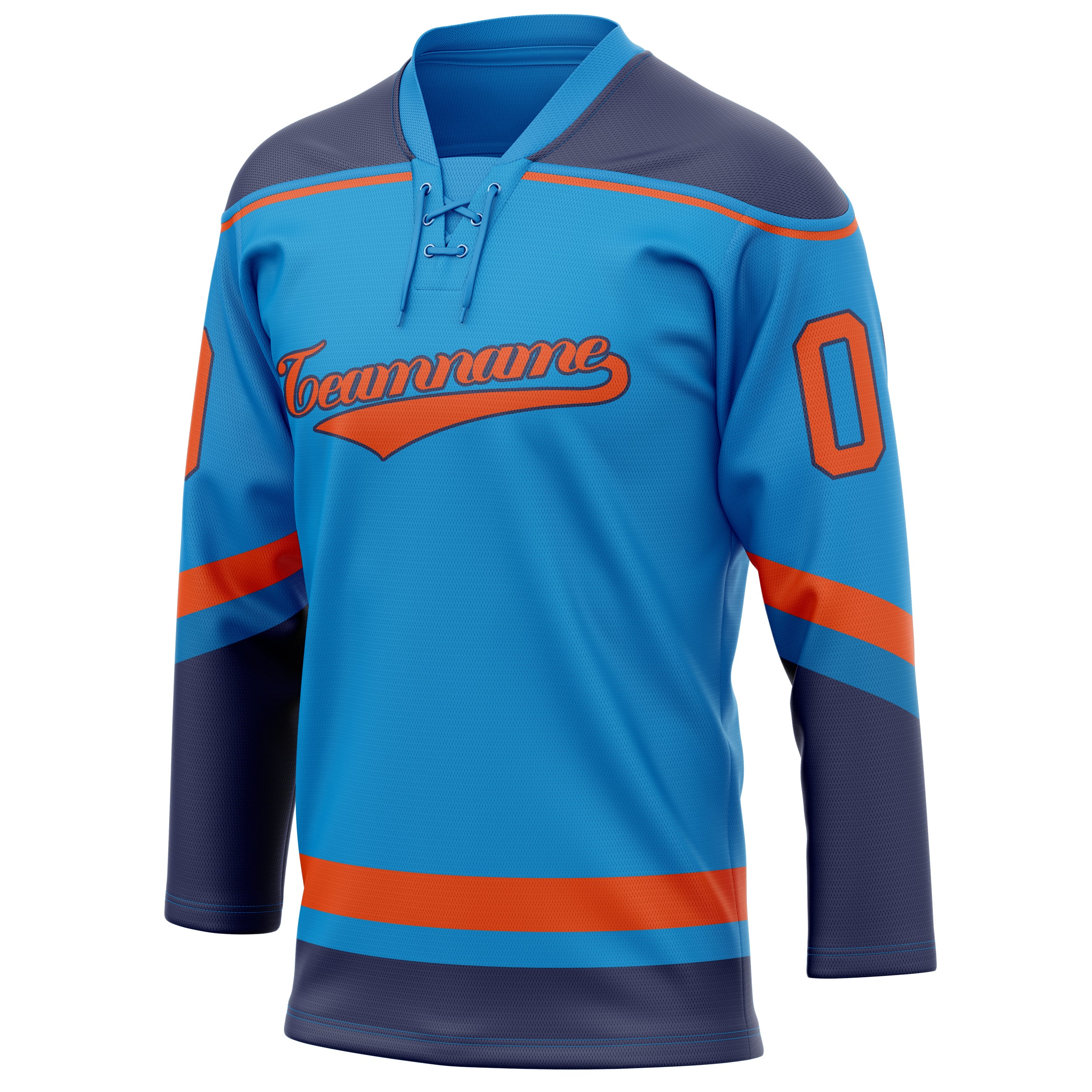 Personalized Blue & Red Solid Colour Hockey Jersey