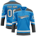Personalized Blue & Gray Solid Colour Hockey Jersey