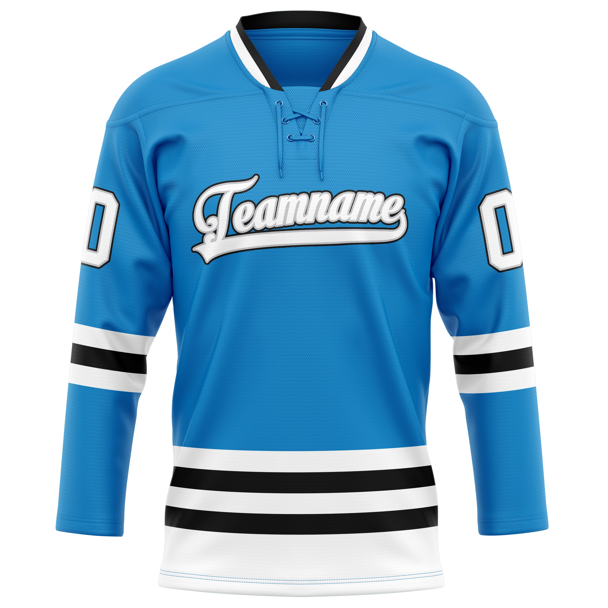 Personalized Blue & White Solid Colour Hockey Jersey