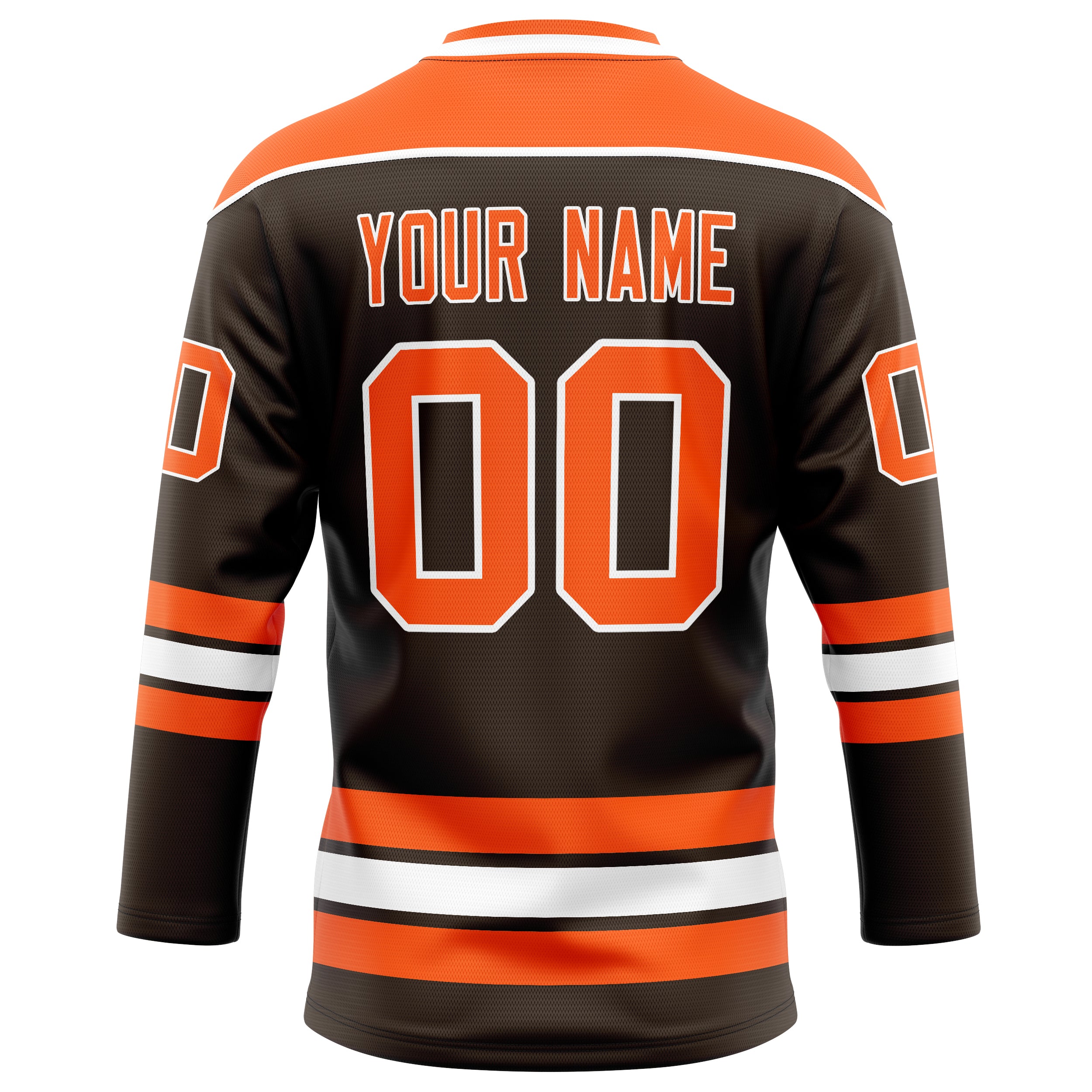 Personalized Brown & Orange Solid Colour Hockey Jersey