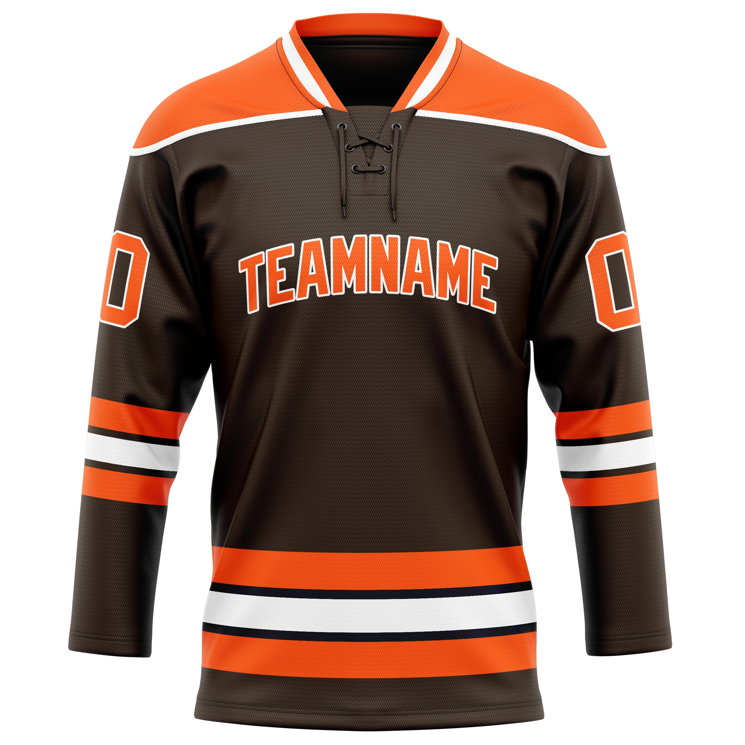 Personalized Brown & Orange Solid Colour Hockey Jersey