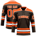 Personalized Brown & Orange Solid Colour Hockey Jersey