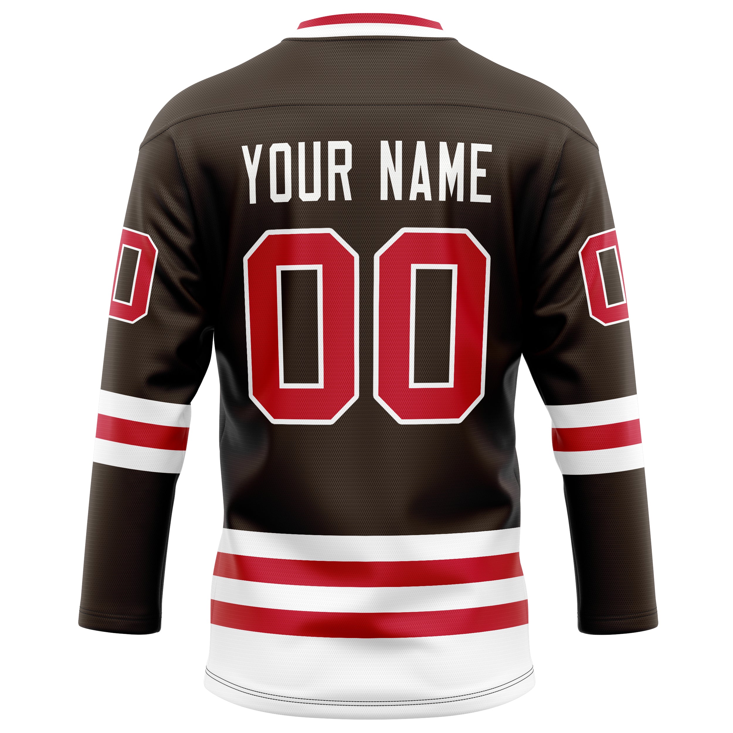 Personalized Brown & Red Solid Colour Hockey Jersey