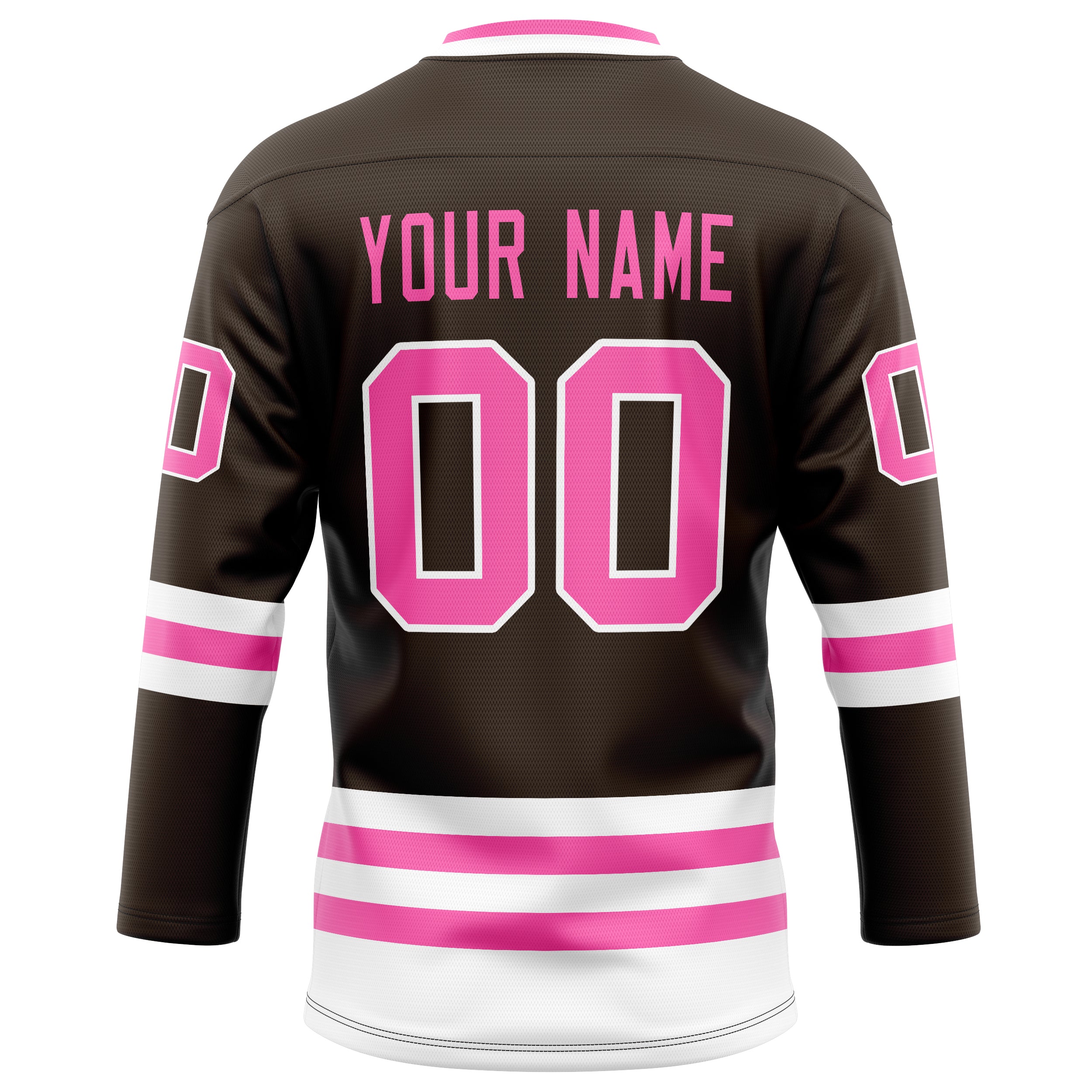 Personalized Brown & Pink Solid Colour Hockey Jersey