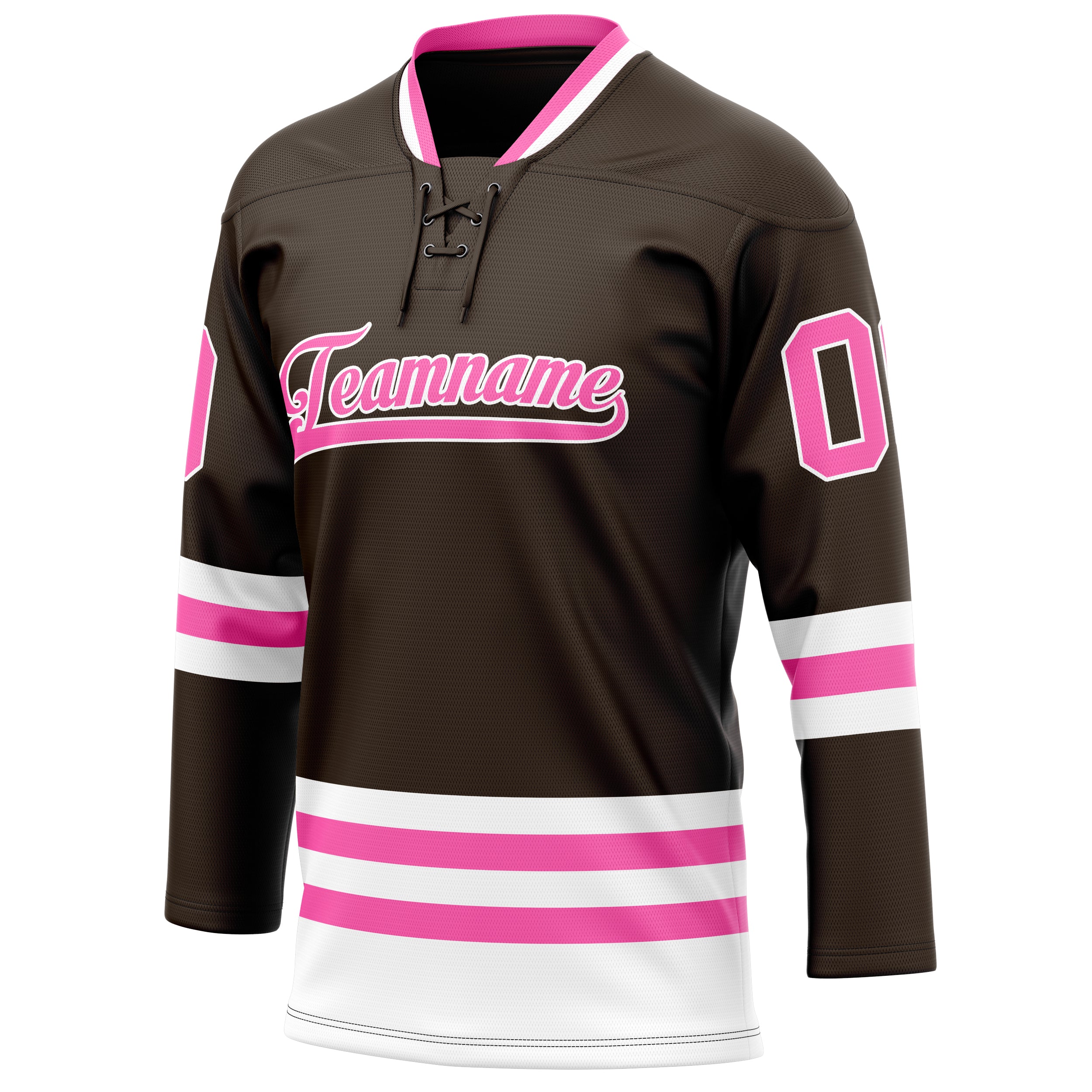 Personalized Brown & Pink Solid Colour Hockey Jersey