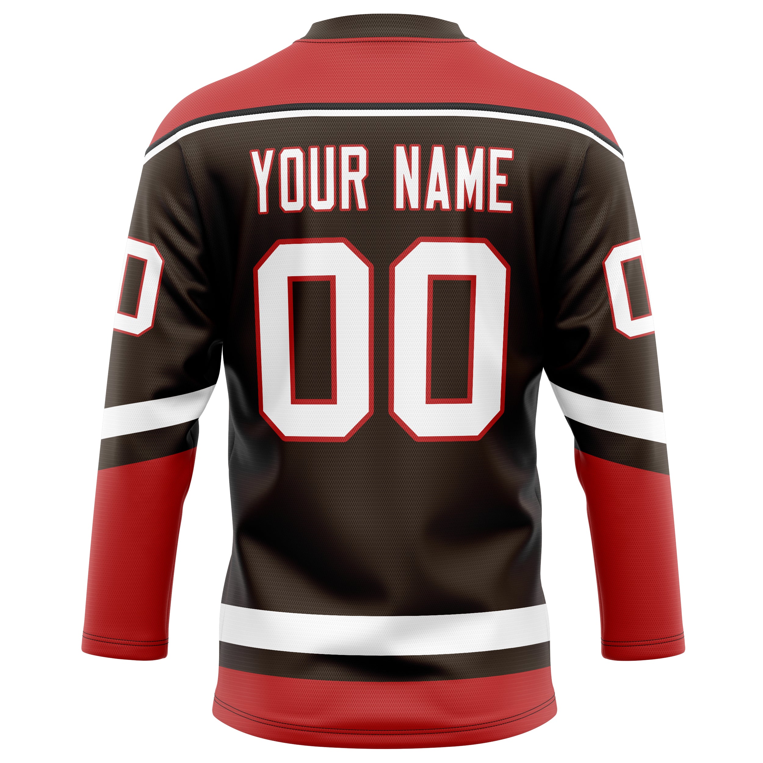 Personalized Brown & Red Solid Colour Hockey Jersey