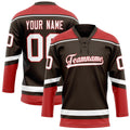 Personalized Brown & Red Solid Colour Hockey Jersey