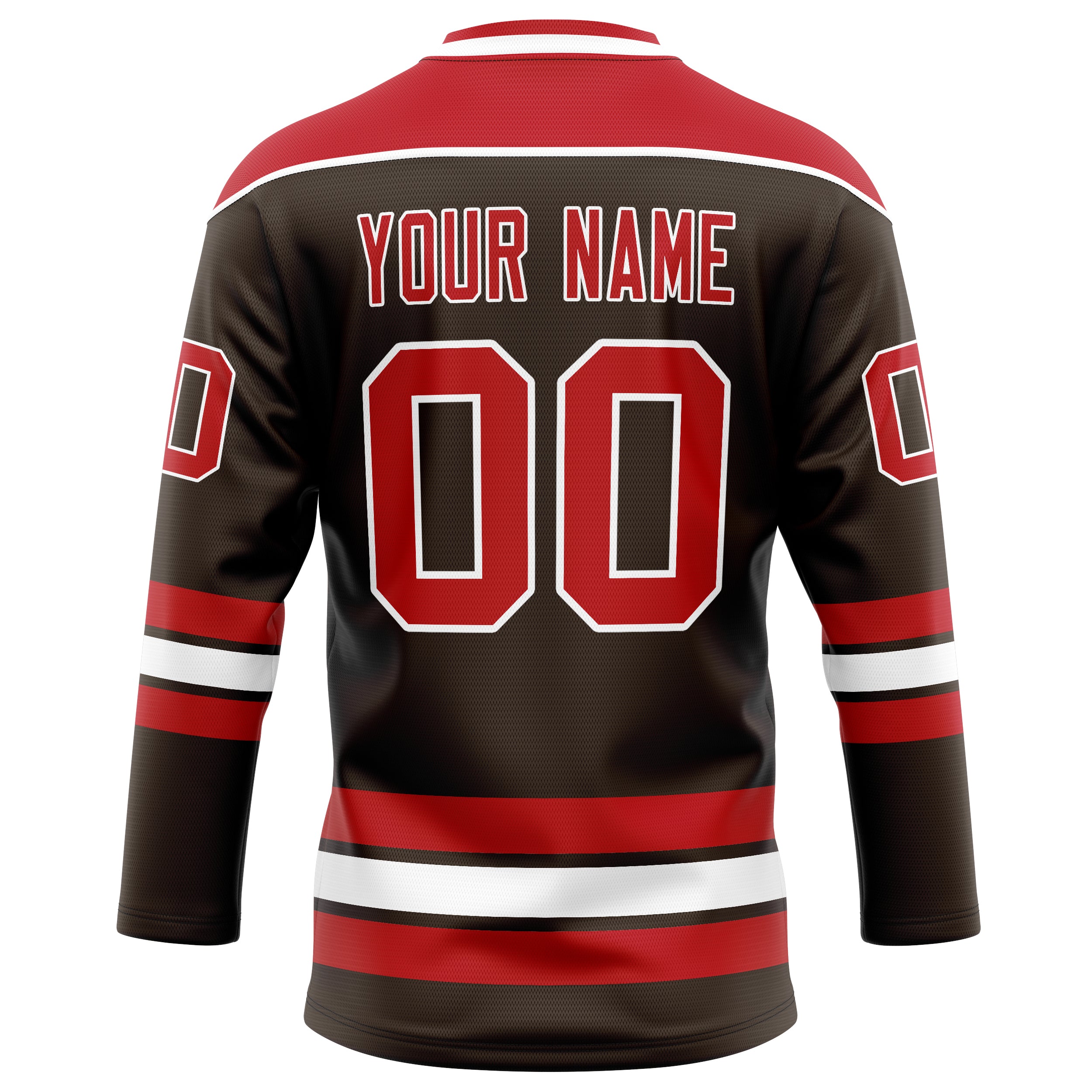 Personalized Brown & Red Solid Colour Hockey Jersey