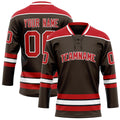 Personalized Brown & Red Solid Colour Hockey Jersey