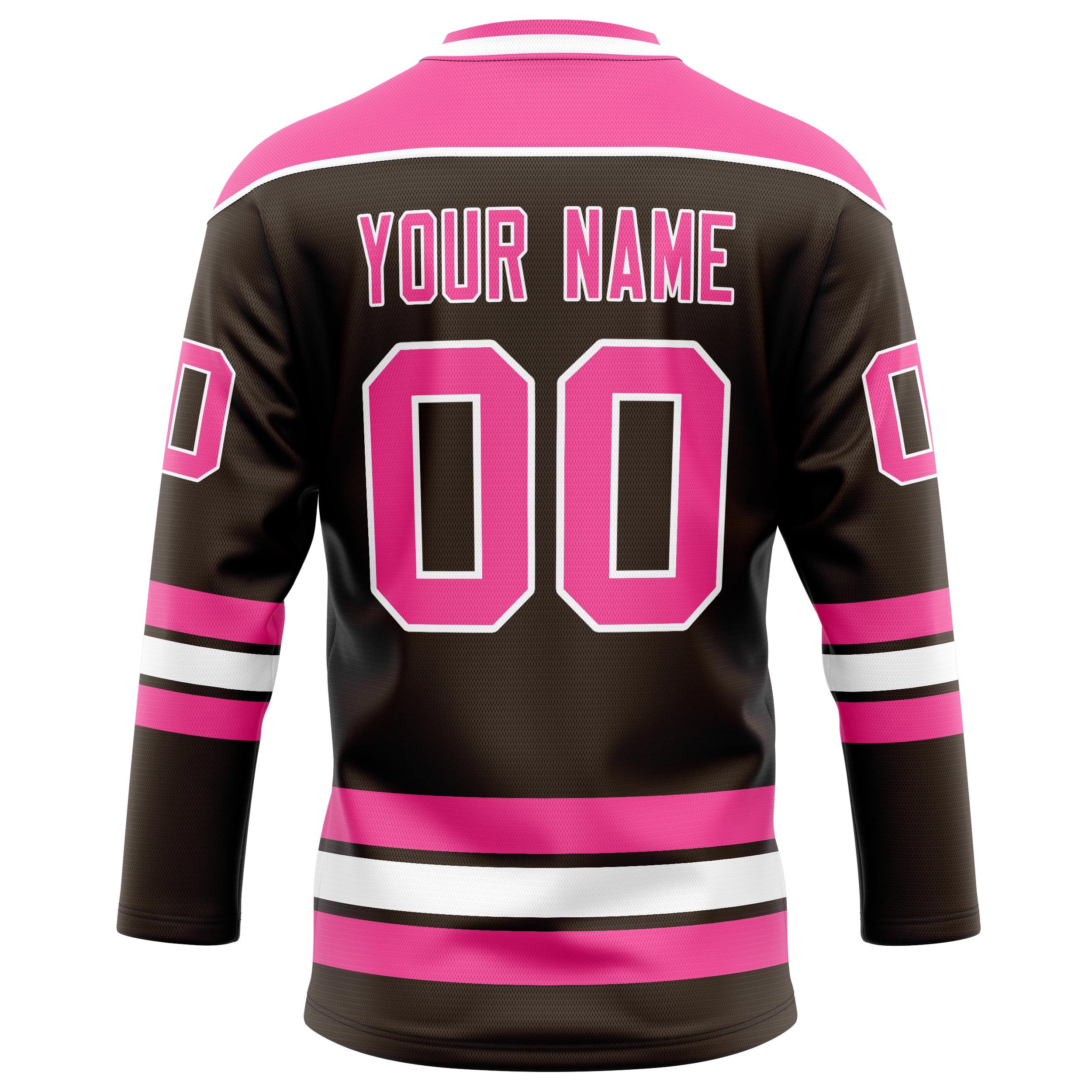 Personalized Brown & Pink Solid Colour Hockey Jersey