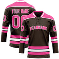 Personalized Brown & Pink Solid Colour Hockey Jersey