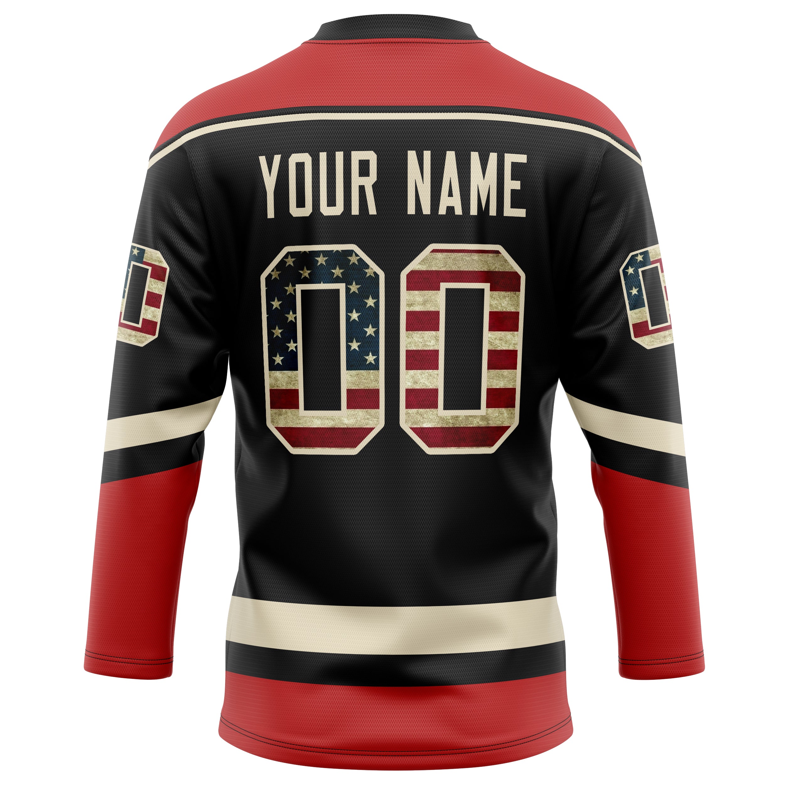 Personalized Brown & Red Solid Colour Hockey Jersey