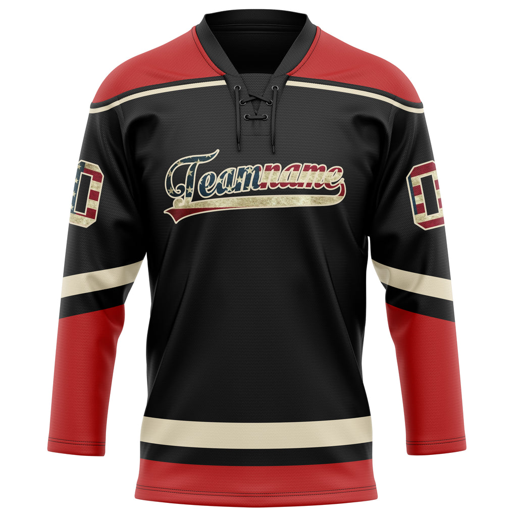 Personalized Brown & Red Solid Colour Hockey Jersey