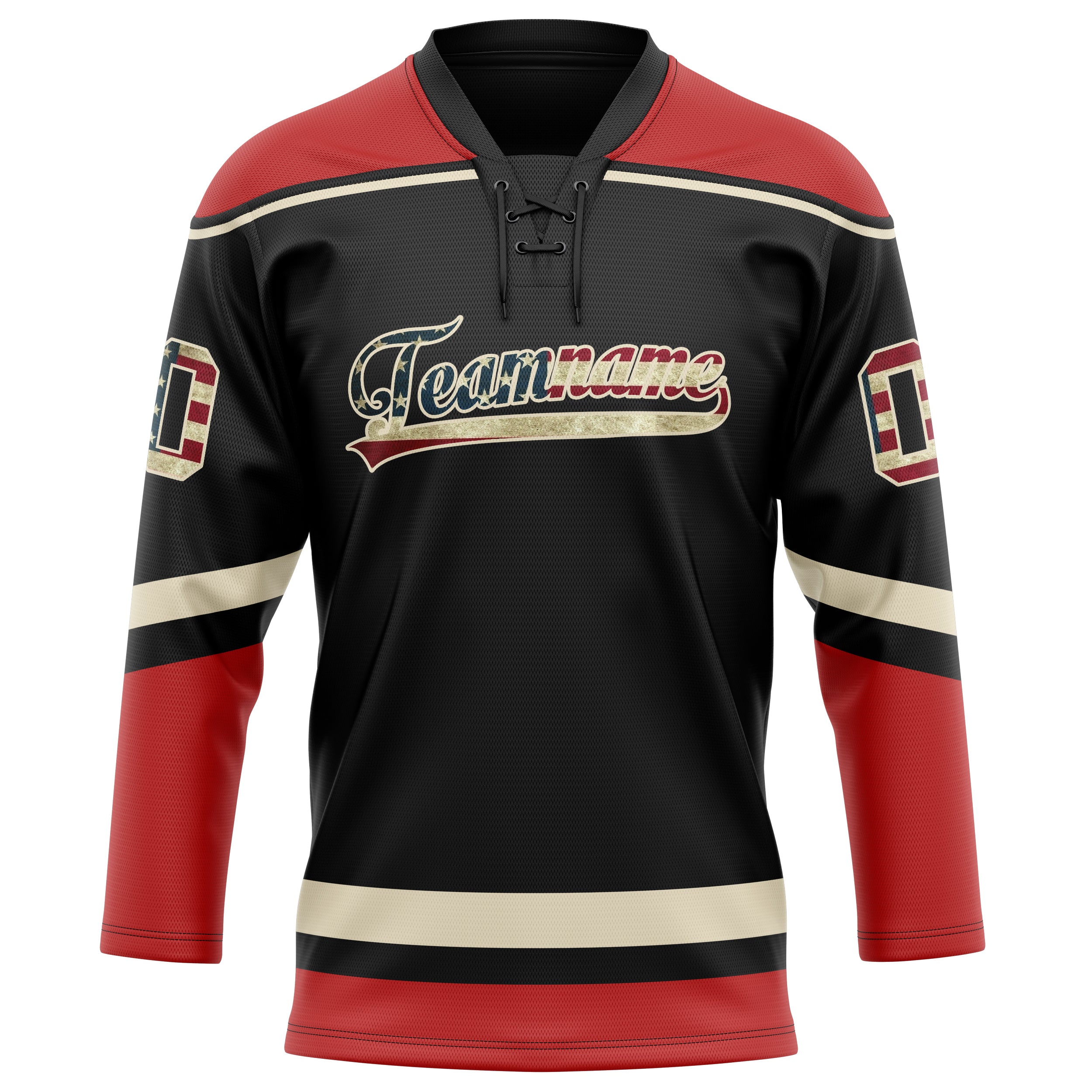 Personalized Brown & Red Solid Colour Hockey Jersey