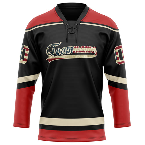 Personalized Brown & Red Solid Colour Hockey Jersey
