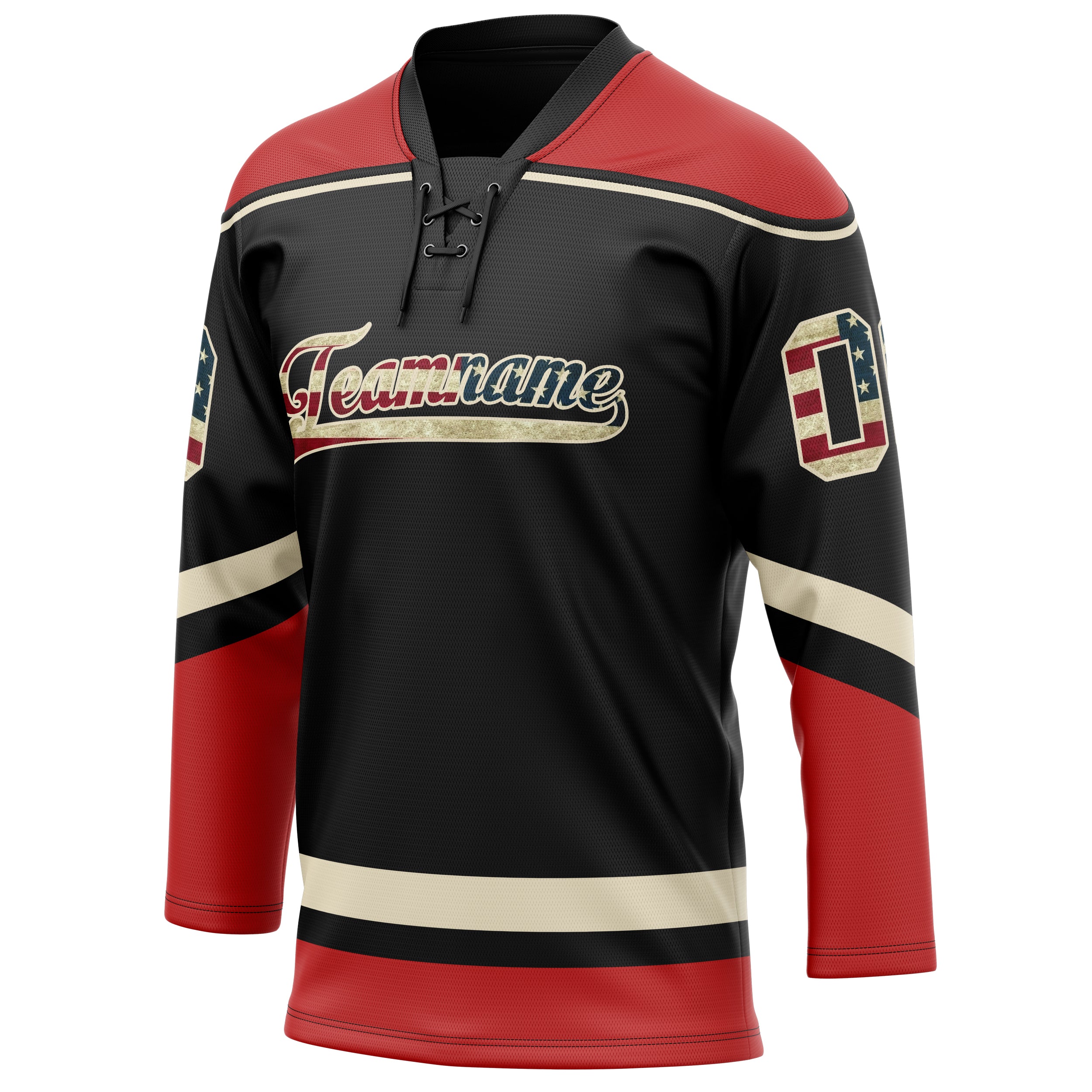 Personalized Brown & Red Solid Colour Hockey Jersey