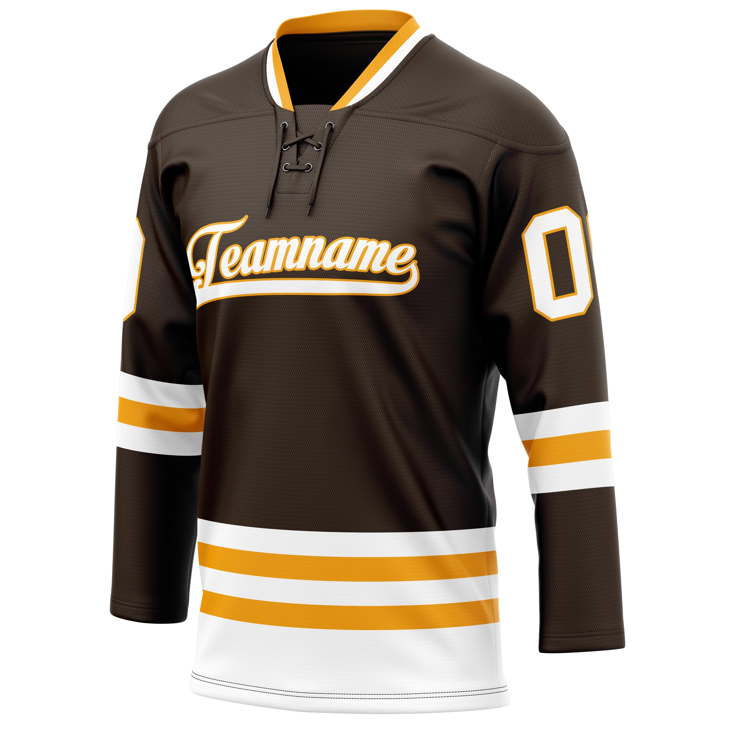Personalized Brown & White Solid Colour Hockey Jersey